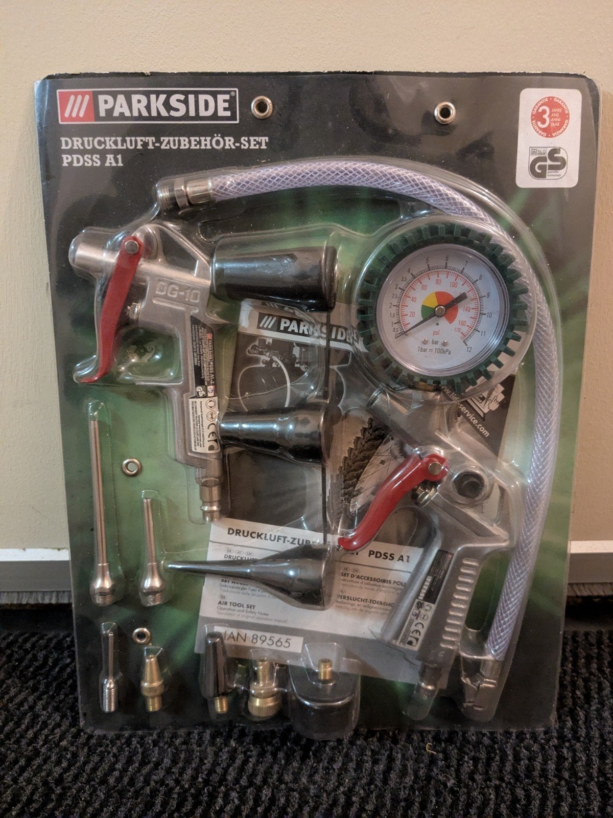 Parkside Perslucht Toebehoren set Vulpistool Autopomp Fiets, Ophalen of Verzenden, Nieuw