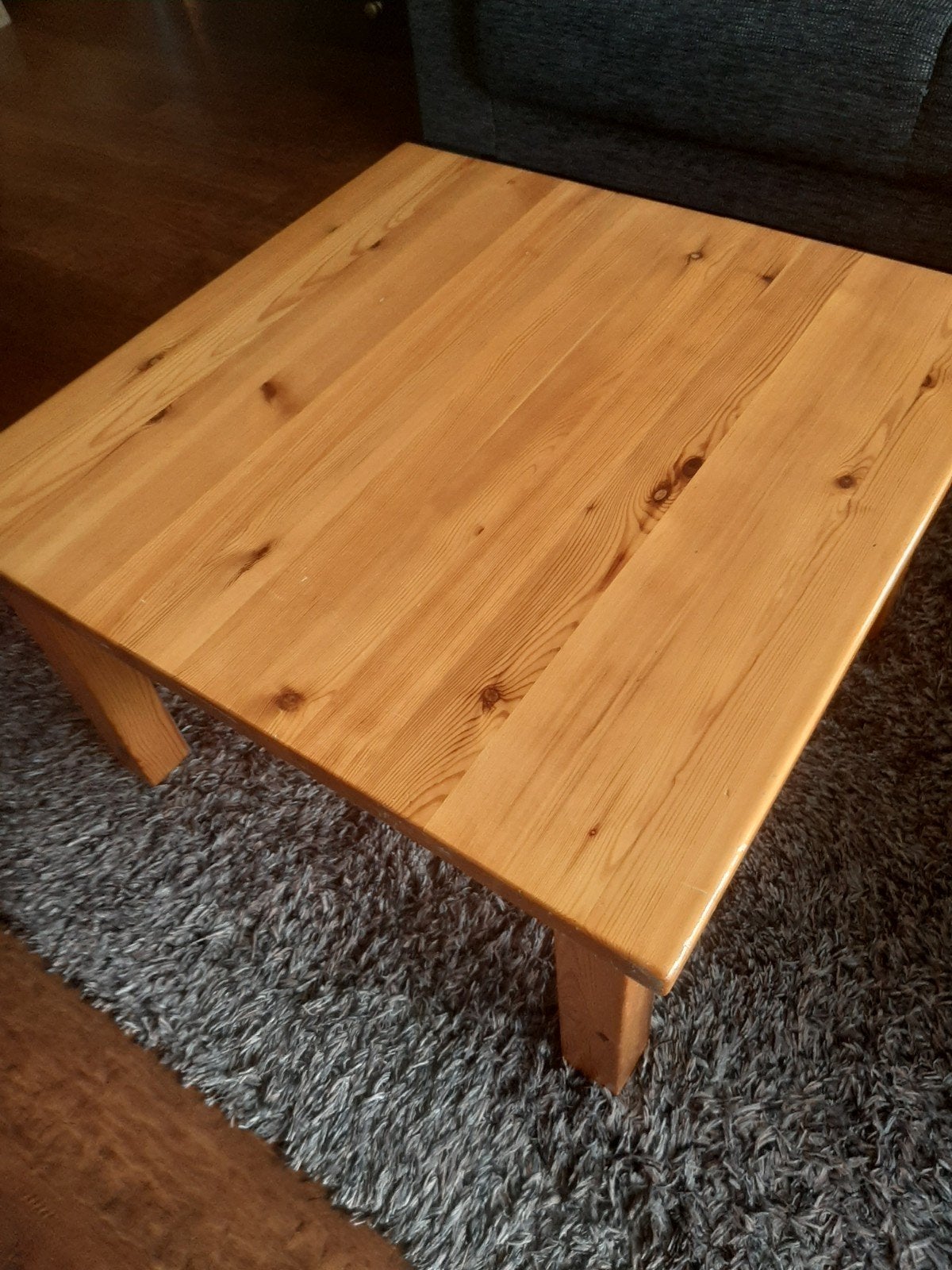 Massief houten salontafel, vierkant, Ophalen, Gebruikt, 50 tot 100 cm, Vierkant
