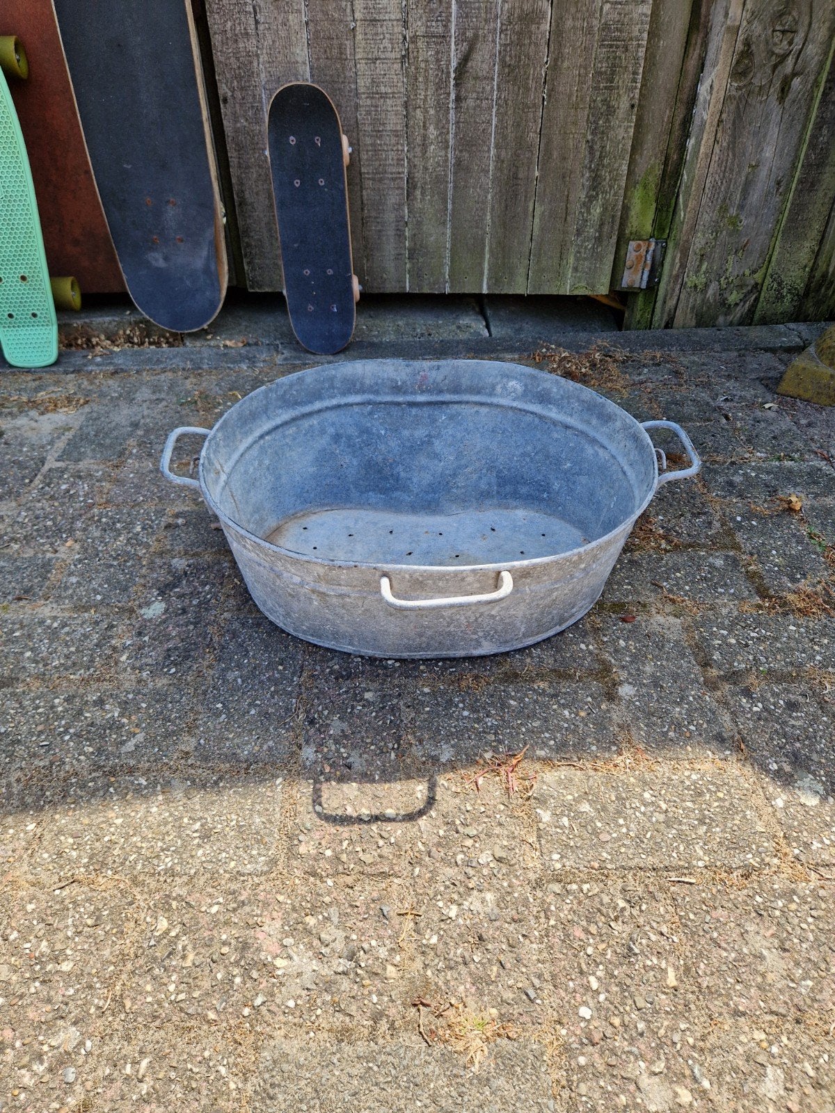 Oude zinken teil - Vintage wasbak, Ophalen