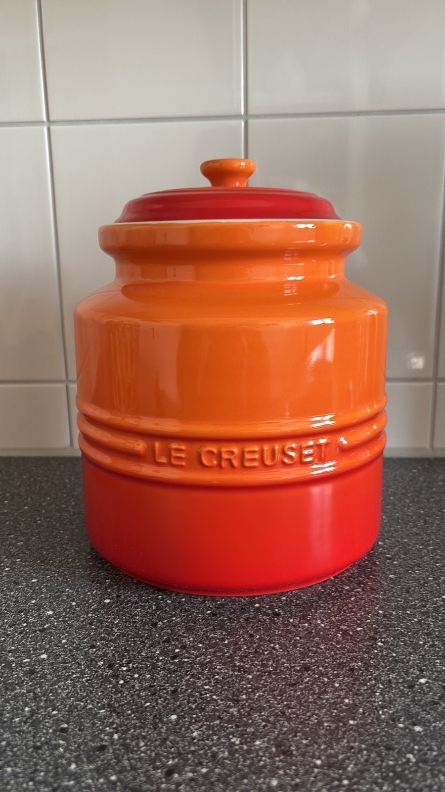Le Creuset voorraadpot, Ophalen, Zo goed als nieuw, Overige materialen, Pot, Bus of Blik