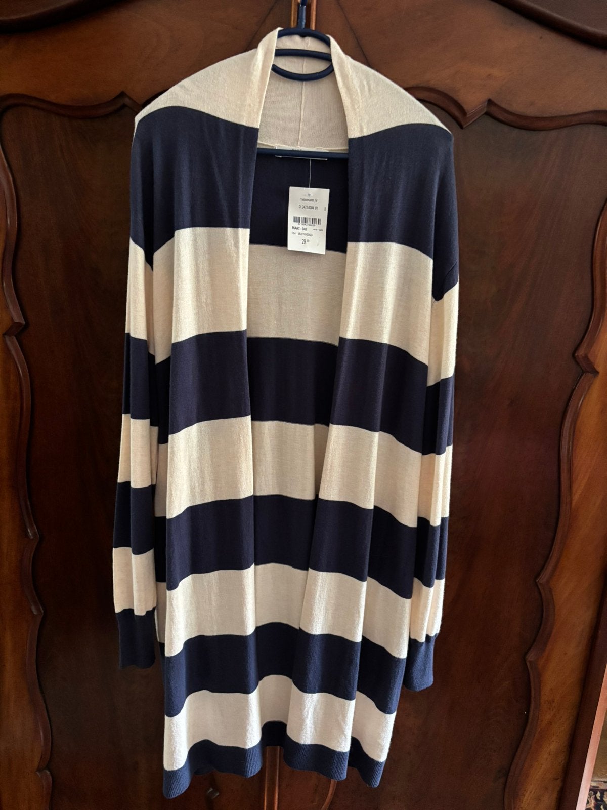 Nieuw met kaartje Zomervest Marineblauw Creme Streep Navy, Ophalen of Verzenden, Nieuw, Maat 46/48 (XL) of groter, Overige kleuren