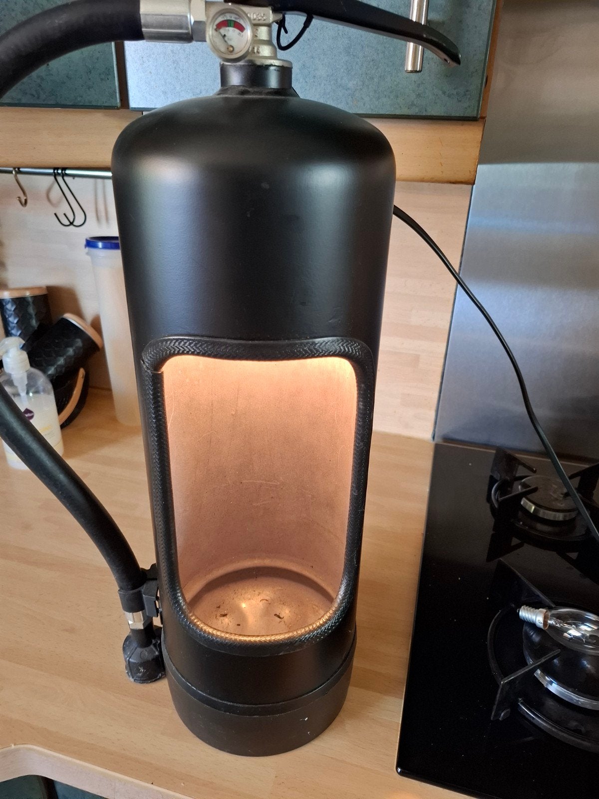 Brandblusser lamp / cq wijnfleshouder, Ophalen of Verzenden
