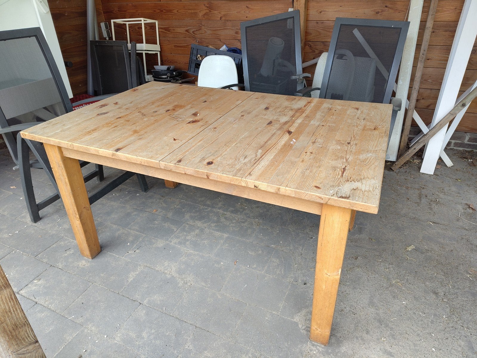 Eettafel / Klustafel gratis, Ophalen, Gebruikt, Rechthoekig, Hout