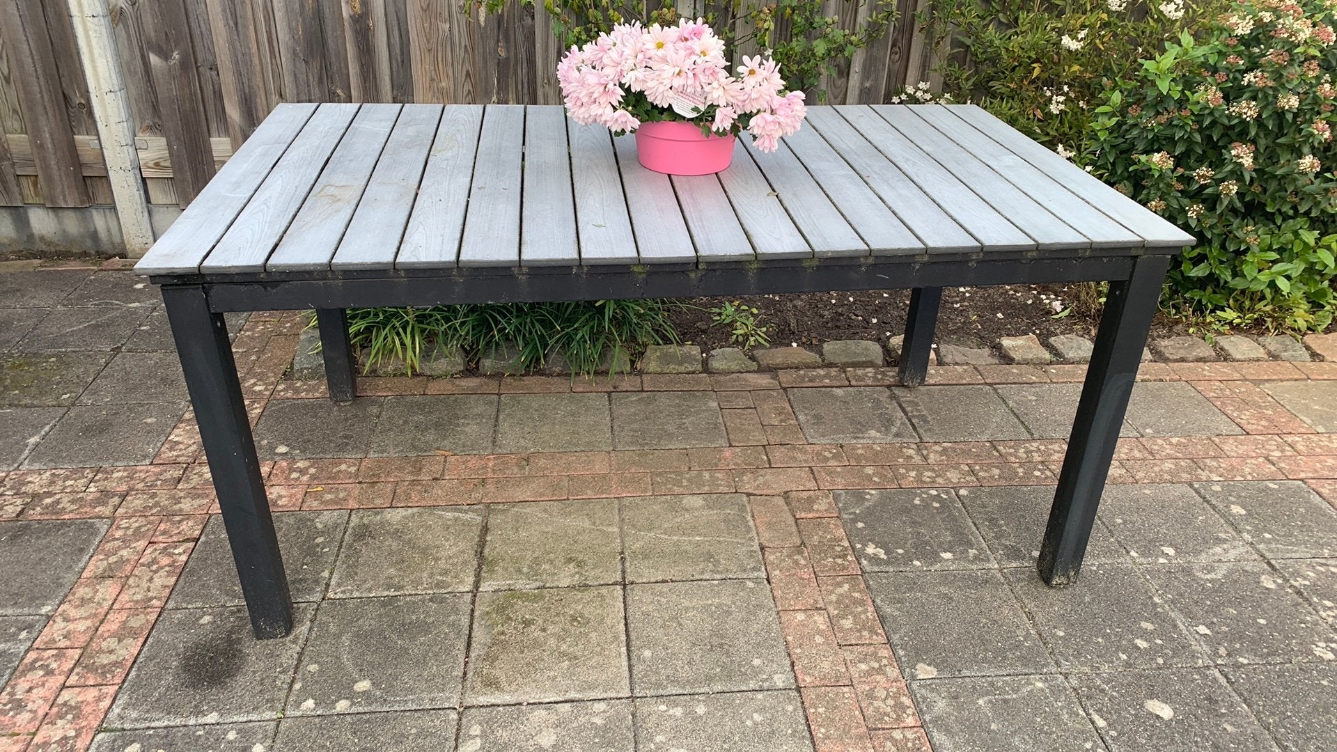 Tuintafel GRATIS OP TE HALEN., Ophalen, Gebruikt, Rechthoekig, Kunststof