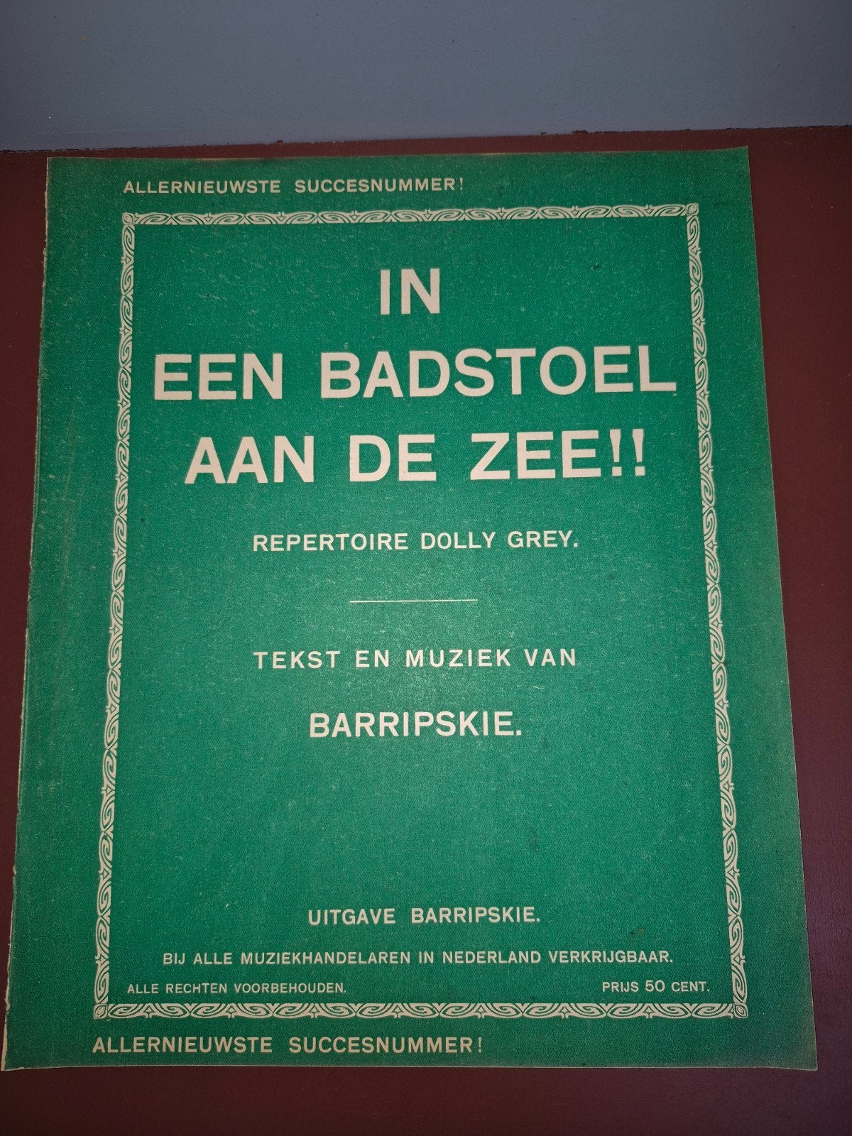 Oude bladmuziek: In een badstoel aan de Zee!!, Muziek en Instrumenten, Bladmuziek, Ophalen of Verzenden