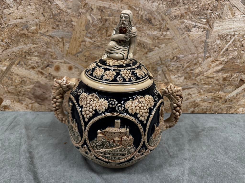 Vintage Duitse Bowle Pot - Marksburg Reliëf Aardewerk - ReK4, Ophalen of Verzenden