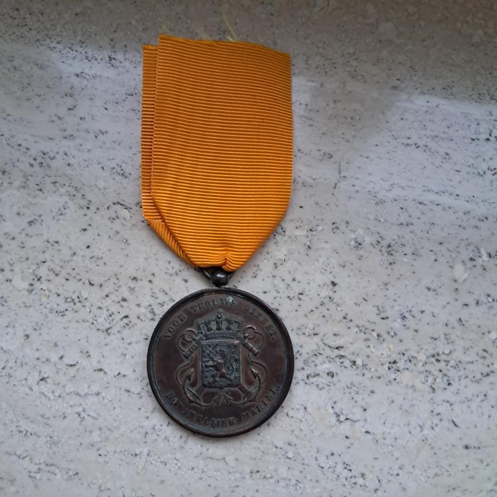 Trouwe Dienst Medaille Koninklijke Marine voor 1940, Ophalen of Verzenden, Marine, Nederland, Lintje, Medaille of Wings