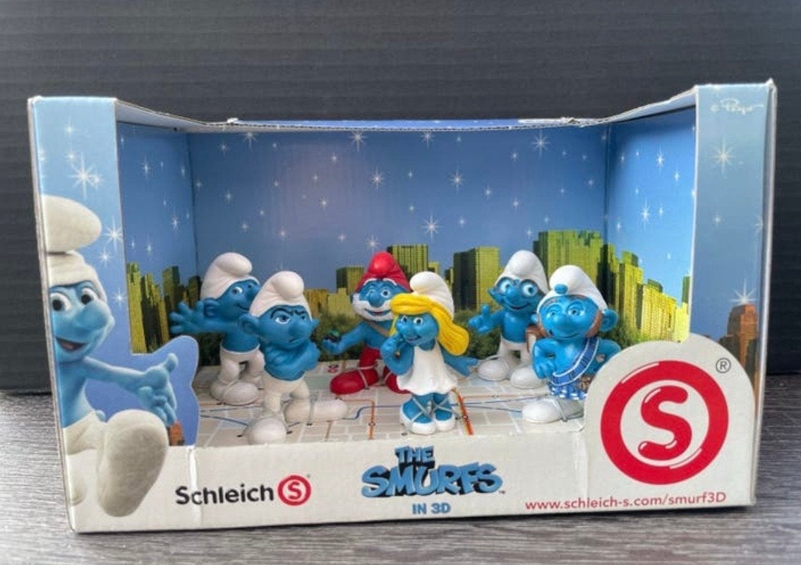 Smurfenset in 3D set Schleich figuren, Ophalen of Verzenden, Zo goed als nieuw, Verschillende Smurfen, Poppetje, Figuurtje of Knuffel