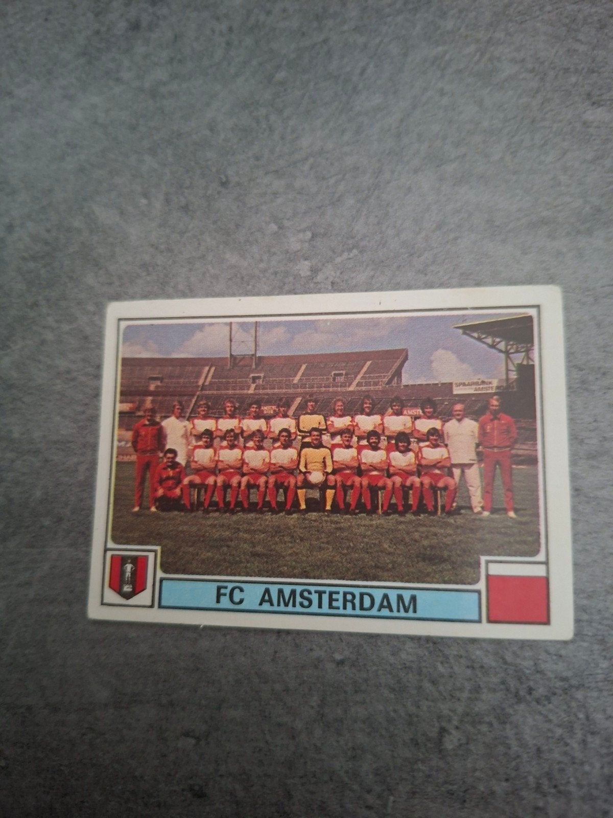 Panini sticker Voetbal 78. Teamfoto FC Amsterdam., Ophalen of Verzenden, Zo goed als nieuw, Sticker