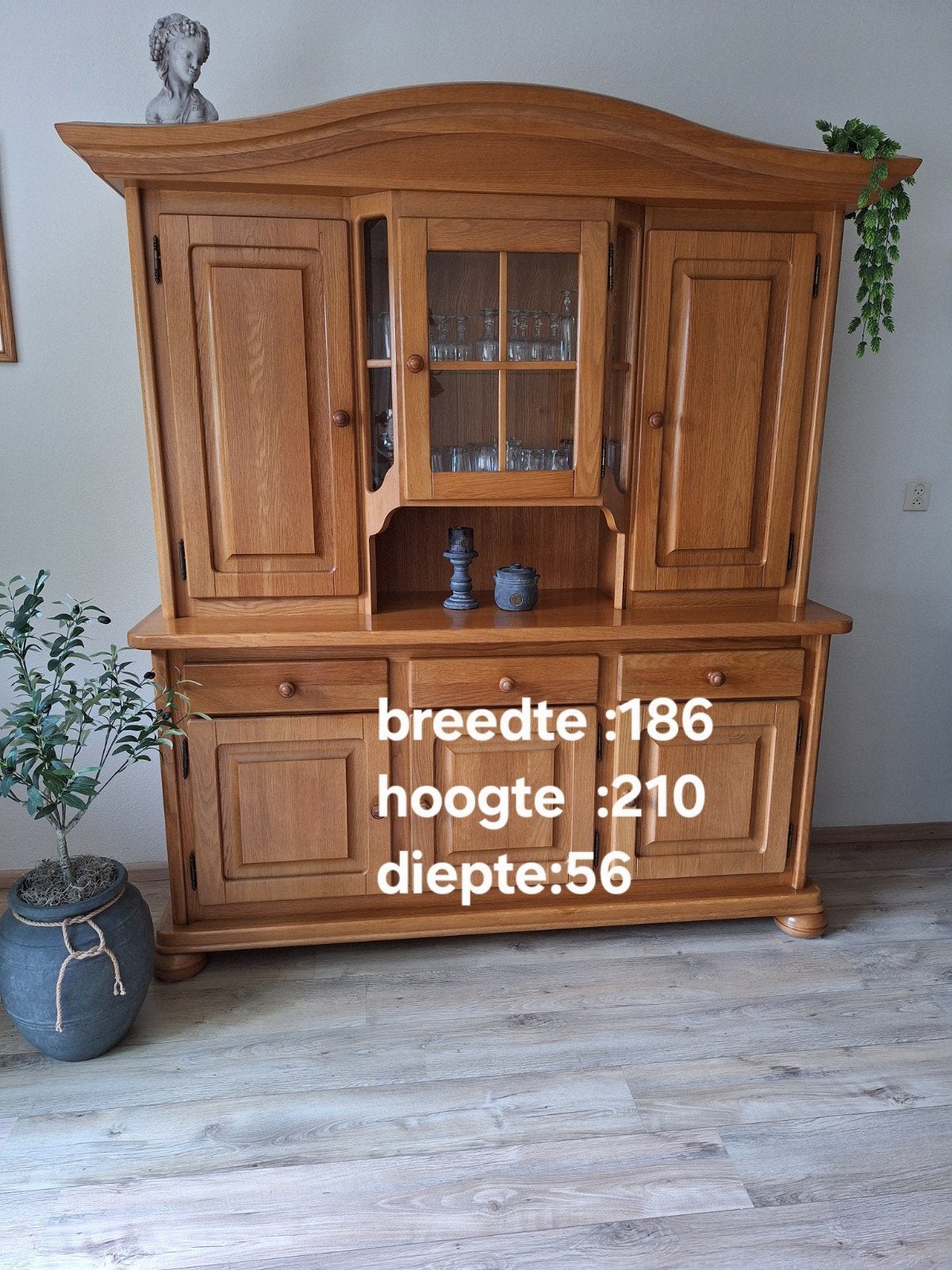 BIEDEN!! Nieuwstaat  verkerende blank eiken  buffetkast, Huis en Inrichting, Ophalen, Zo goed als nieuw, 25 tot 50 cm, 200 cm of meer