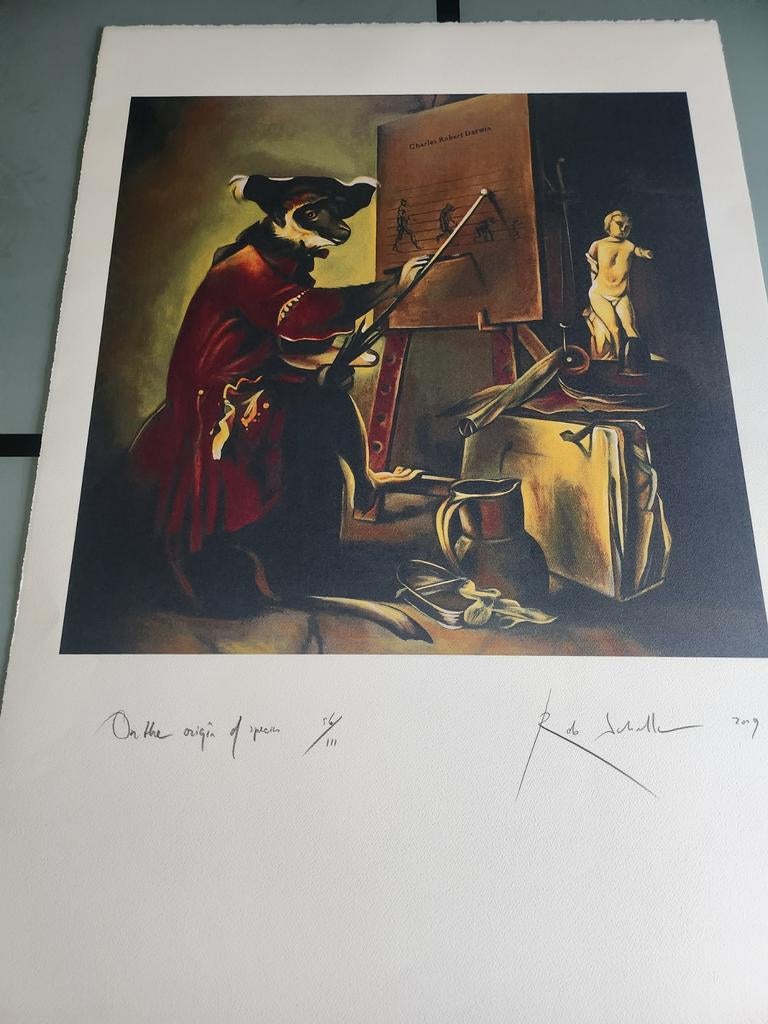 On the orgin spieces Rob Scholte, Antiek en Kunst, Kunst | Litho's en Zeefdrukken, Ophalen of Verzenden