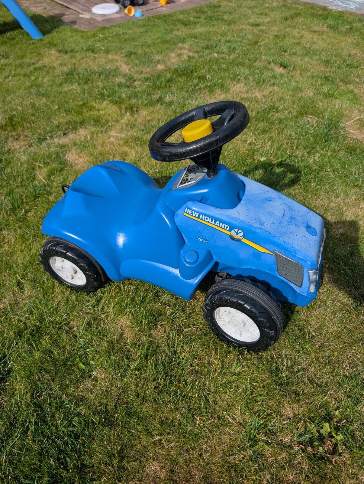 New Holland loopauto tractor voor kinderen blauw, Ophalen, Gebruikt, Loopvoertuig