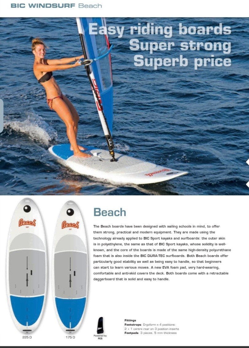 beginners surfplank Bic Beach + vin +zwaard, Ophalen, 250 tot 300 cm, Gebruikt, Met vin(nen)