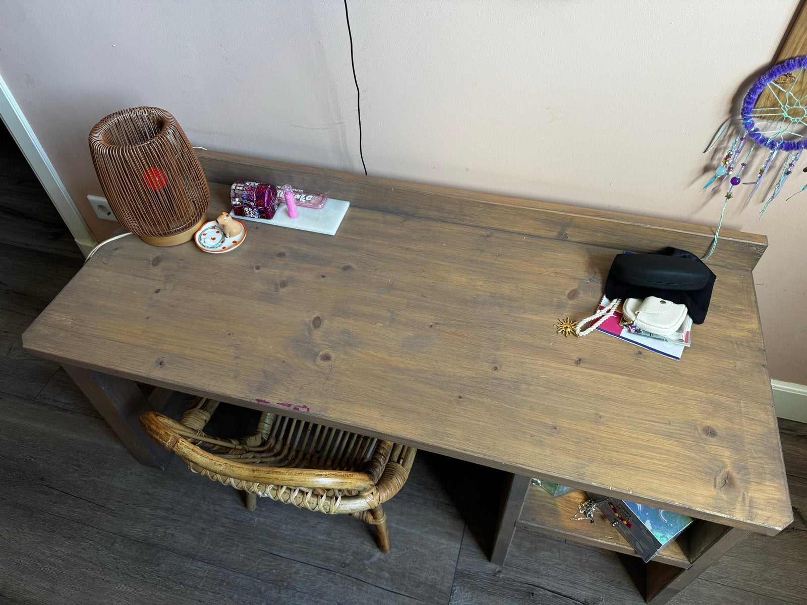 Houten bureau met opbergruimte, Huis en Inrichting, Ophalen, Opbergruimte, Gebruikt, Hout