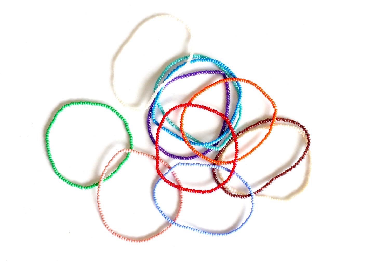 3 Rekbare Kleurvaste Kleurijke Enkelbandjes, Ophalen of Verzenden, Nieuw, Elastiek of Leer