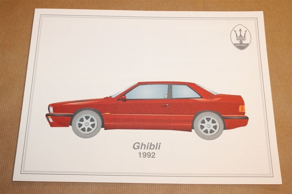 Zeldzame brochure - Maserati Ghibli - 1965 - 1992, Ophalen of Verzenden, Zo goed als nieuw, Overige merken