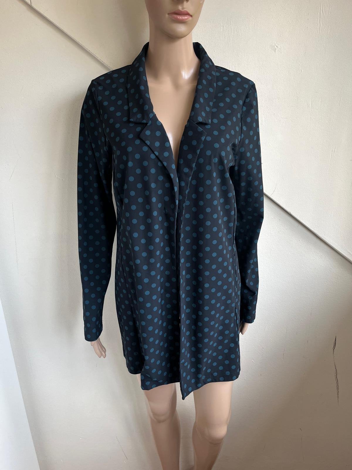 Studio Anneloes travelstof open jasje vestje maat L polkadot, Blauw, Maat 42/44 (L), Ophalen of Verzenden, Zo goed als nieuw
