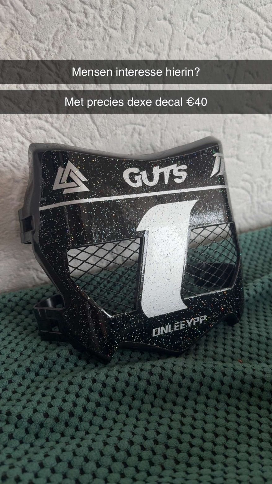 GUTS Motocross Nummerplaat met Decal - Zwart/Wit, Ophalen of Verzenden