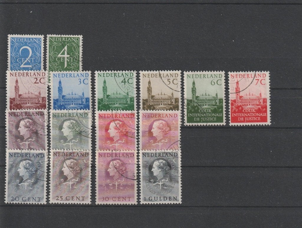 Nederland 1950-1958, NVPH D25 t/m D40, Gestempeld., Postzegels en Munten, Verzenden, Na 1940, Gestempeld