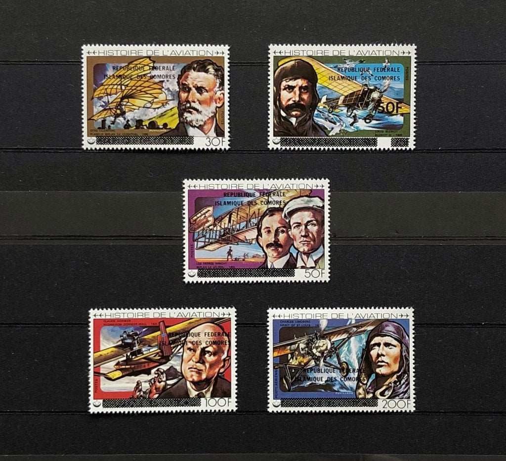 Comoren 1979 Postfris Luchtvaartpioniers Vliegtuigen, Ophalen of Verzenden, Postfris, Vliegtuigen