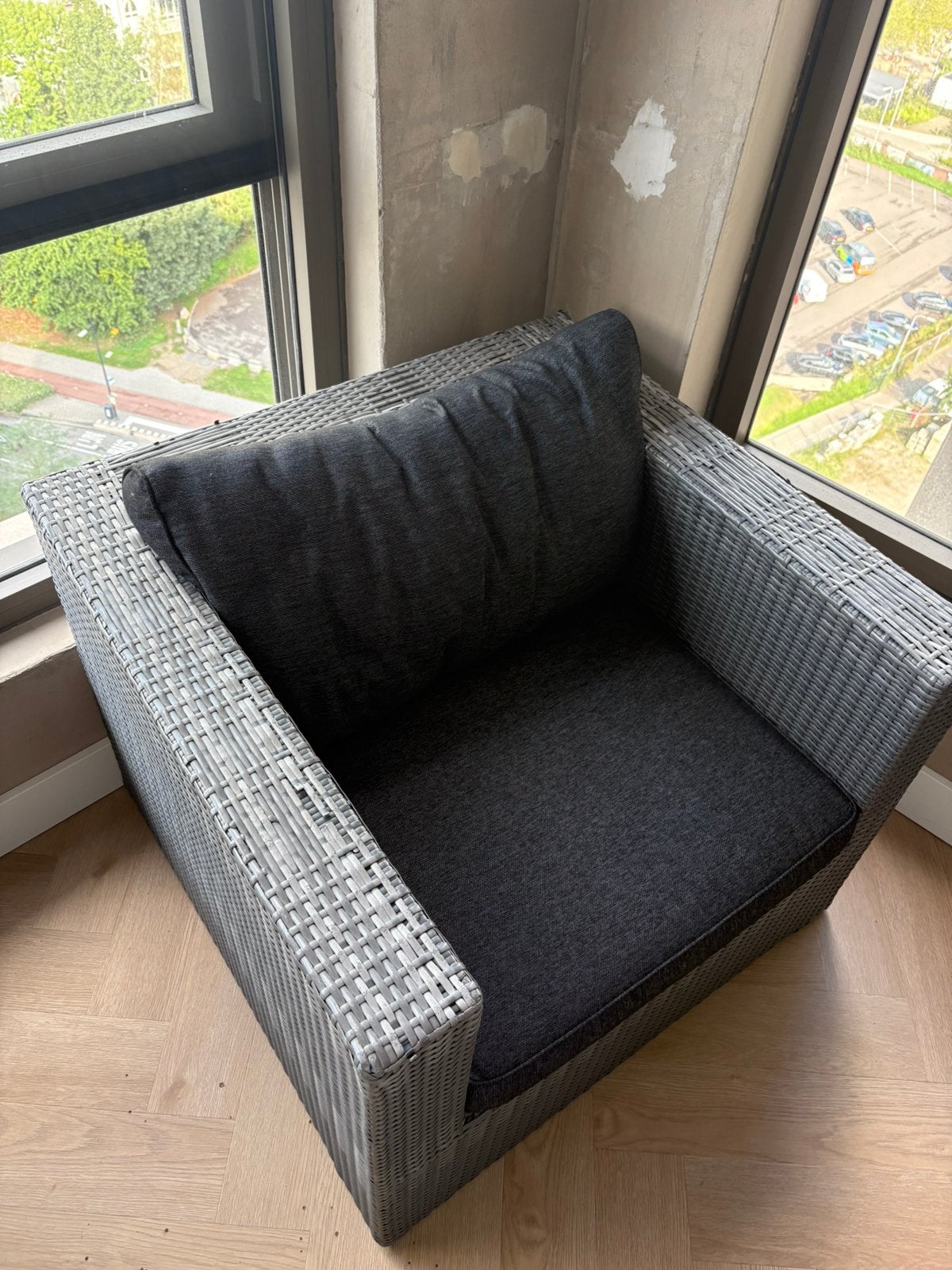 Loungeset (stoel en bankje), Ophalen, Zo goed als nieuw, Eenpersoons, Minder dan 150 cm