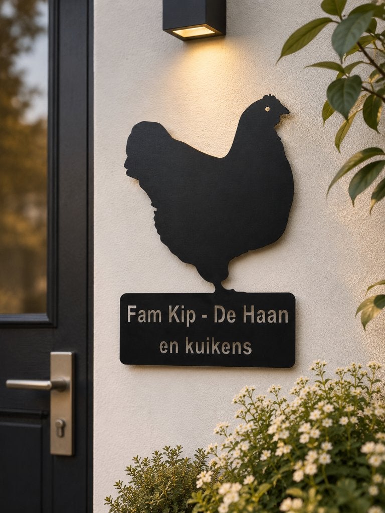 Naambord Kip van RVS – Gepersonaliseerd, Ophalen of Verzenden, Nieuw