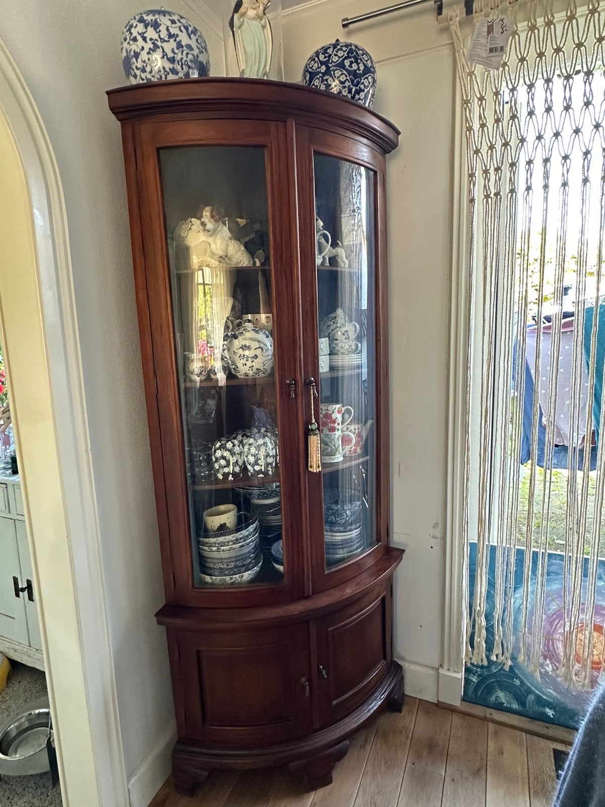 Teak vintage hoekkast, Ophalen, Met deur(en), Teakhout, 50 tot 100 cm
