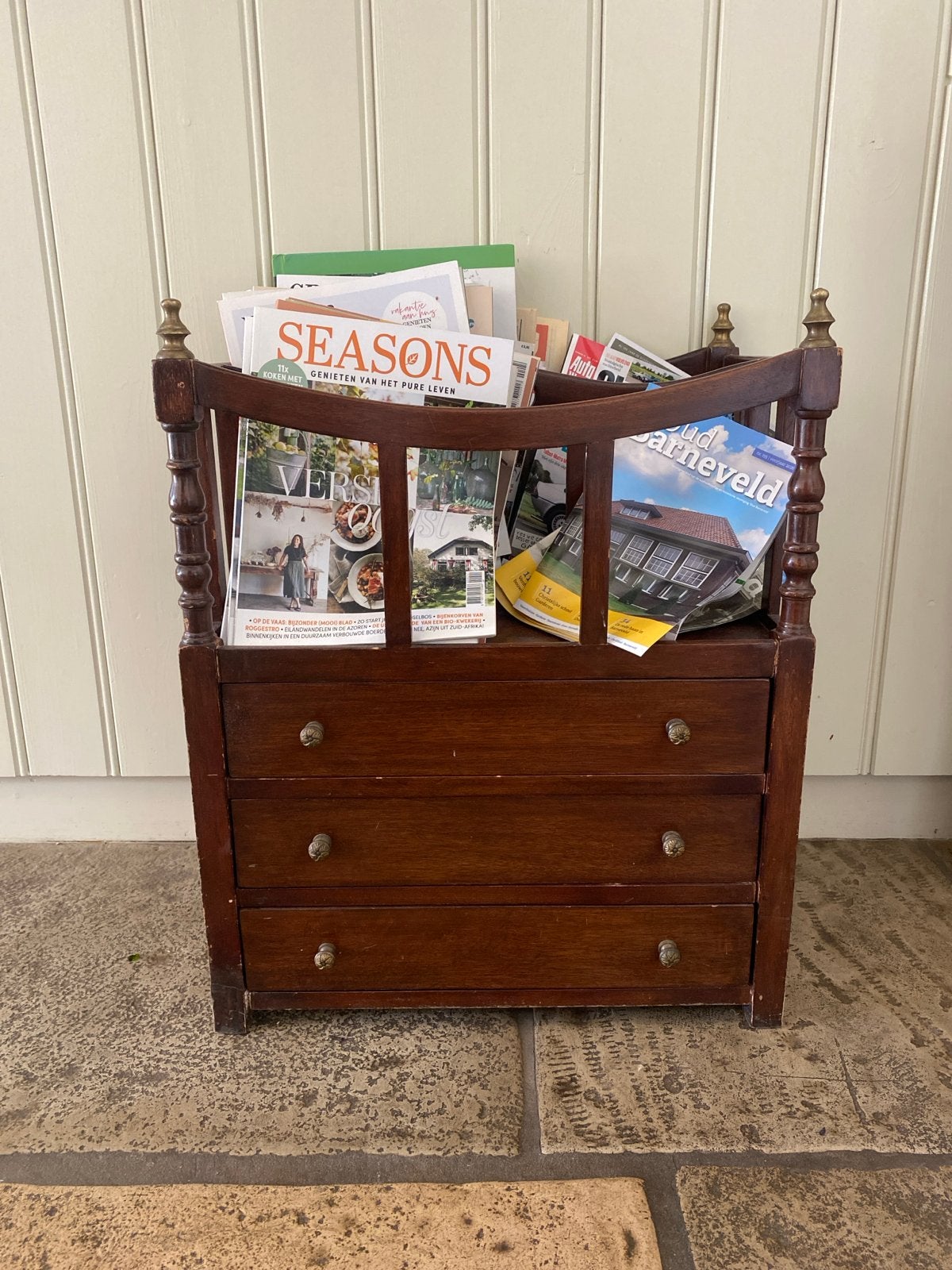 Vintage Lectuurbak met Lades - Donker Hout, Ophalen, Gebruikt, Lectuurbak, Vintage