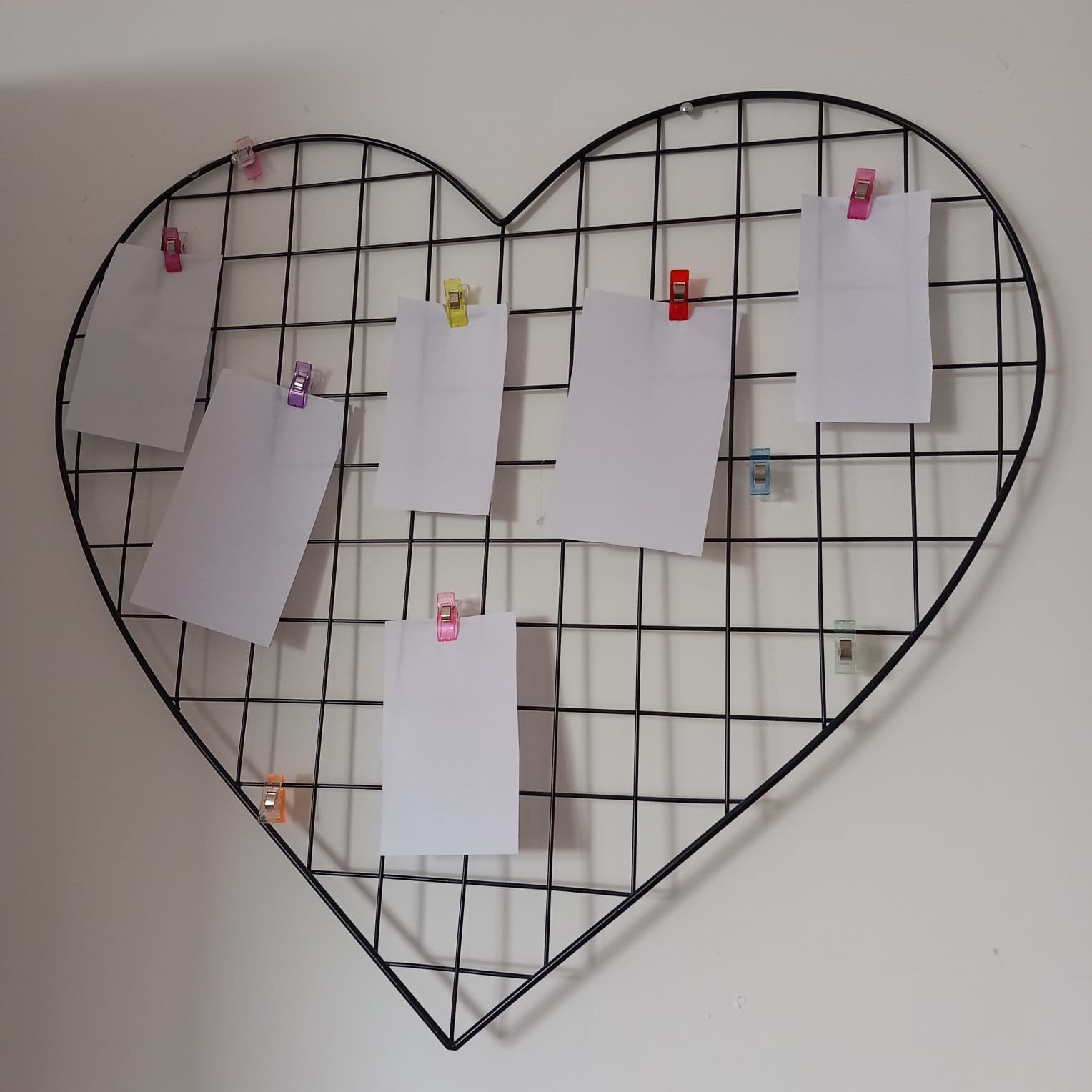 Hartvormig fotorek/memobord - Zwart metaal, Huis en Inrichting, Zwart, Ophalen of Verzenden, Zo goed als nieuw, Metaal