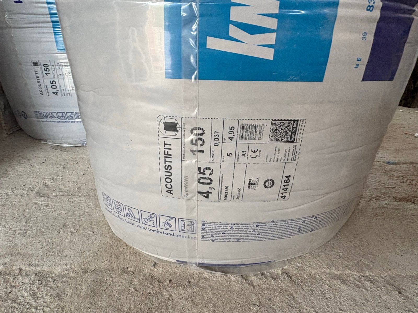 Knauf Acoustifit Glaswol Isolatie - 150mm dik, Doe-het-zelf en Verbouw, Isolatie en Afdichting, Ophalen, 12 cm of meer, Nieuw