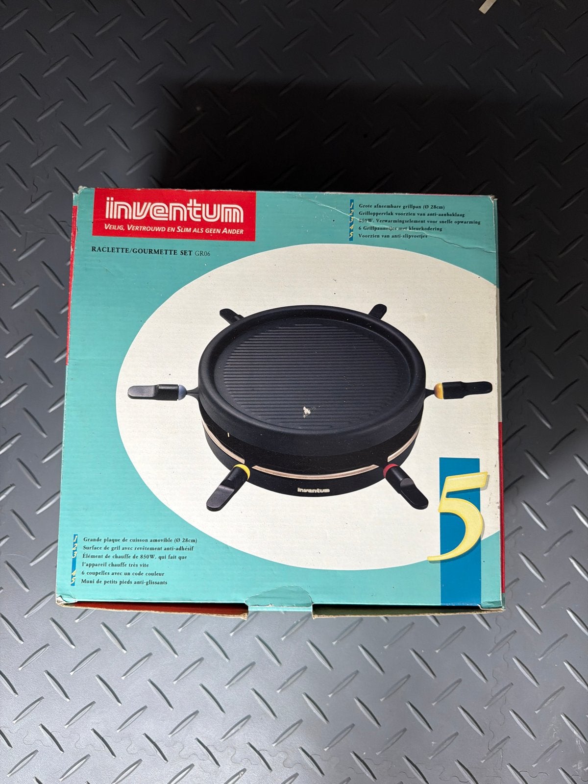 Inventum Raclette/Gourmet Set GR06, Witgoed en Apparatuur, Ophalen of Verzenden, Gebruikt, 4 t/m 7 personen