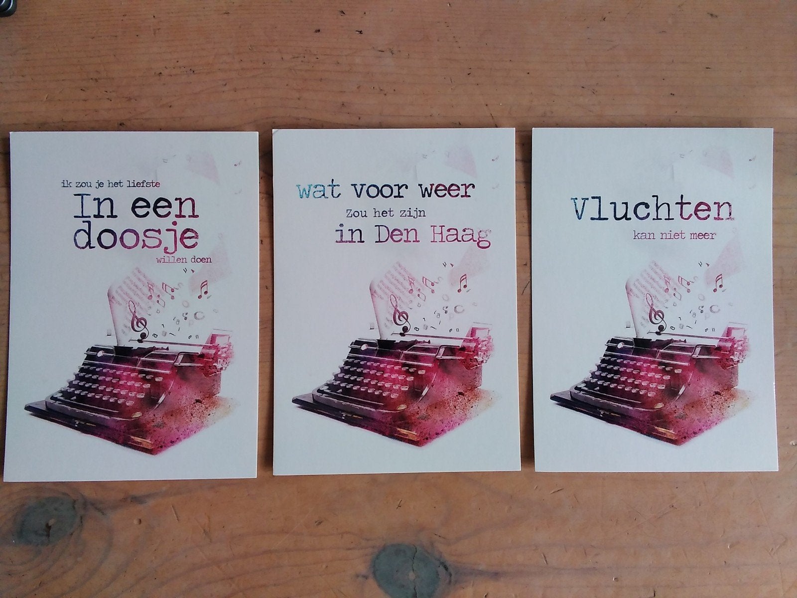 3 Ansichtkaarten Annie M.G. Schmidt musical Was getekend, Verzamelen, Verzenden