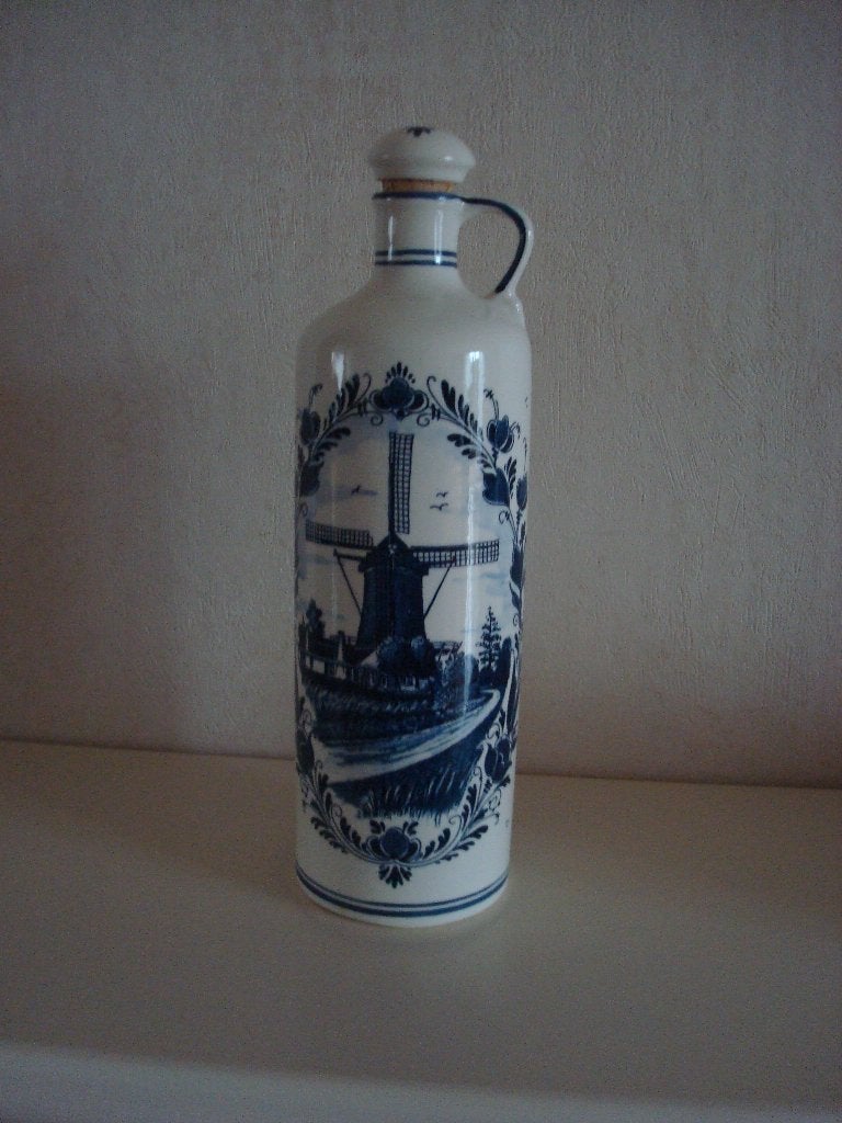 Kruik molen Delfts blauw, Ophalen of Verzenden