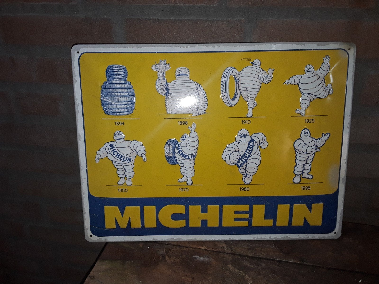 Michelin reclame bord, bibendum., Ophalen of Verzenden, Reclamebord