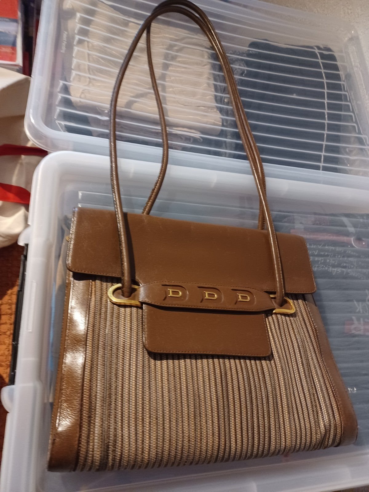 Delvaux Thermidor Handtas in Toile de Cuir - Nieuwstaat, Ophalen, Nieuw, Bruin, Handtas