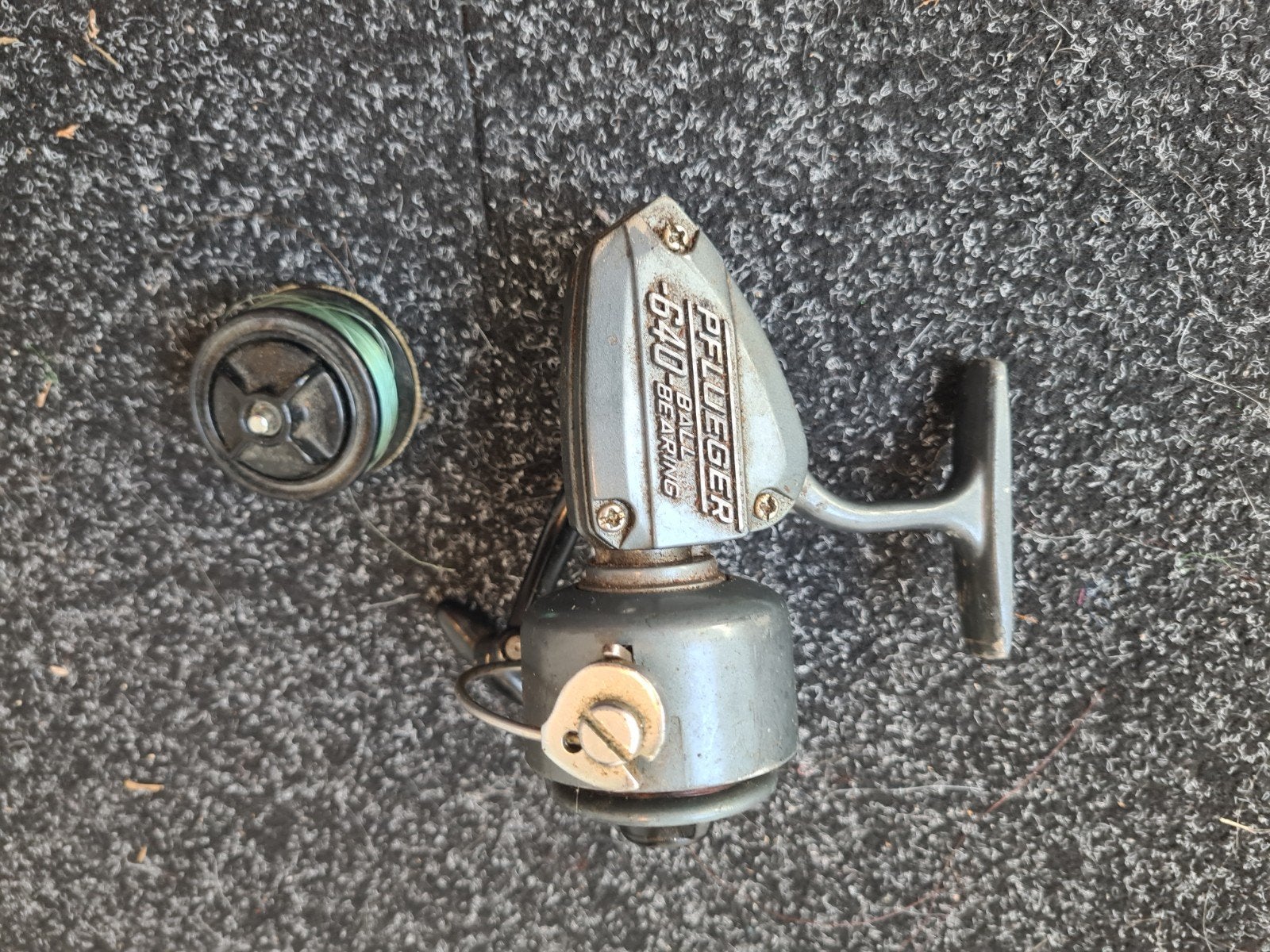 Vintage Pflueger 640 Ball Bearing Molen, Watersport en Boten, Ophalen of Verzenden, Gebruikt, Molen