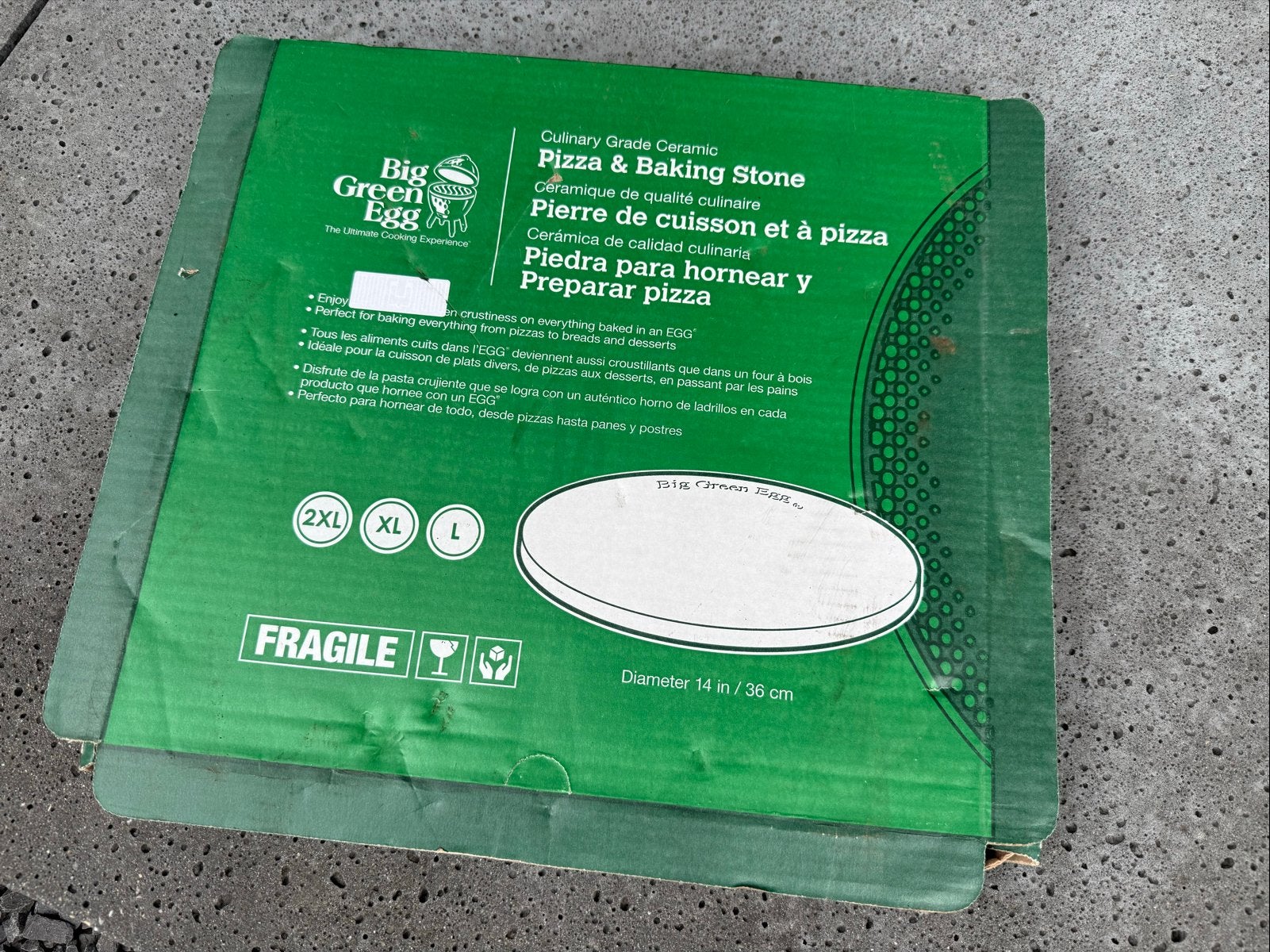 Big Green Egg Pizza & Baksteen (36 cm) - 1 keer getest, Ophalen, Zo goed als nieuw