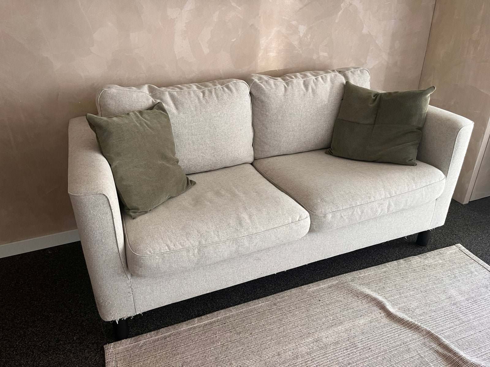 Witte ikea tweezitsbank, Ophalen, Gebruikt, 150 tot 200 cm, Tweepersoons