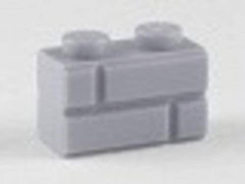 Lego Stenen 5x 1x2 Met Steen Patroon Licht Blauw Grijs 98283, Lego, Nieuw, Ophalen of Verzenden, Losse stenen
