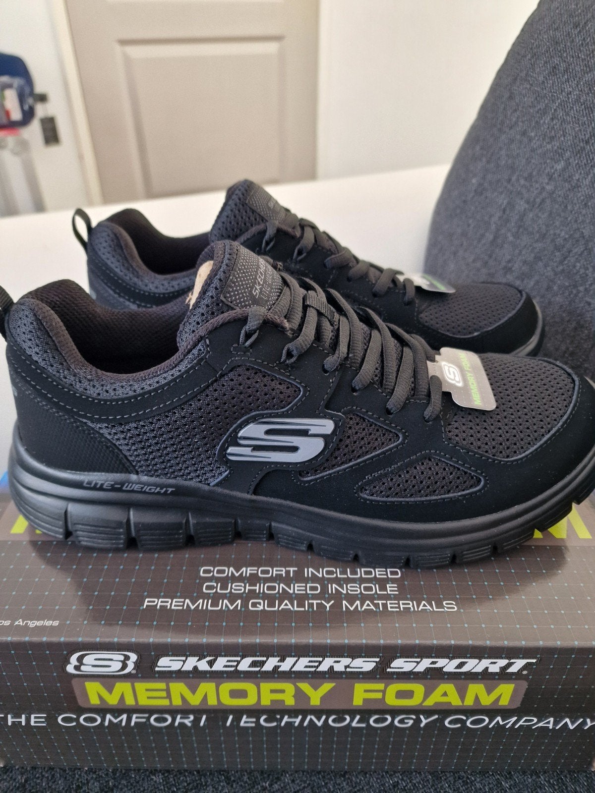 Skechers Sport Memory Foam Heren Zwart kleur. Maat 42 en 43, Zwart, Nieuw, Ophalen of Verzenden, Sneakers of Gympen