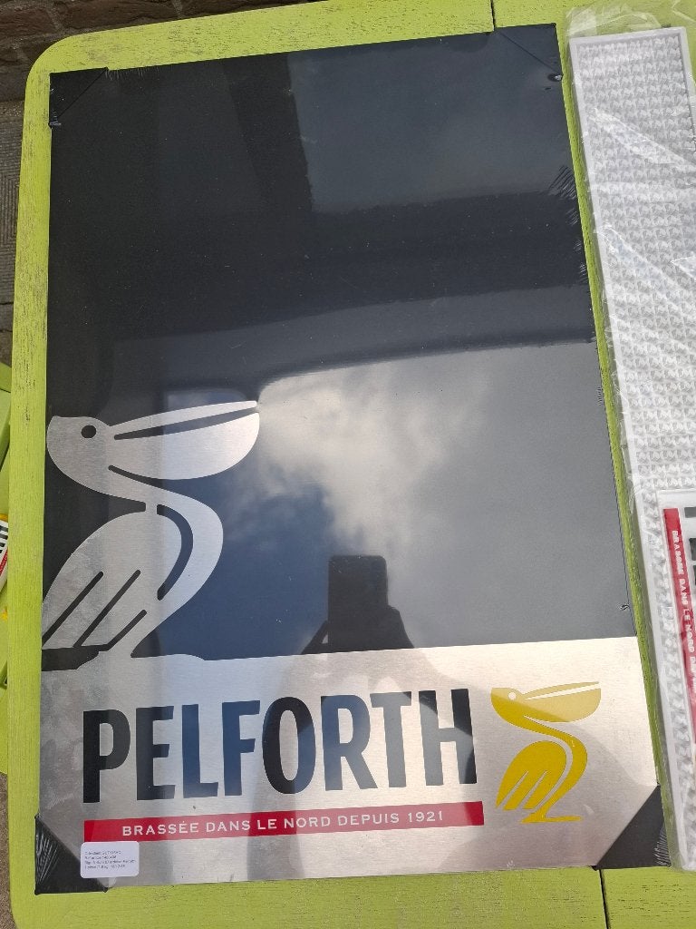 Groot reclamebord + krijtbord Pelforth bier, Ophalen of Verzenden, Nieuw, Reclamebord, Plaat of Schild, Overige merken