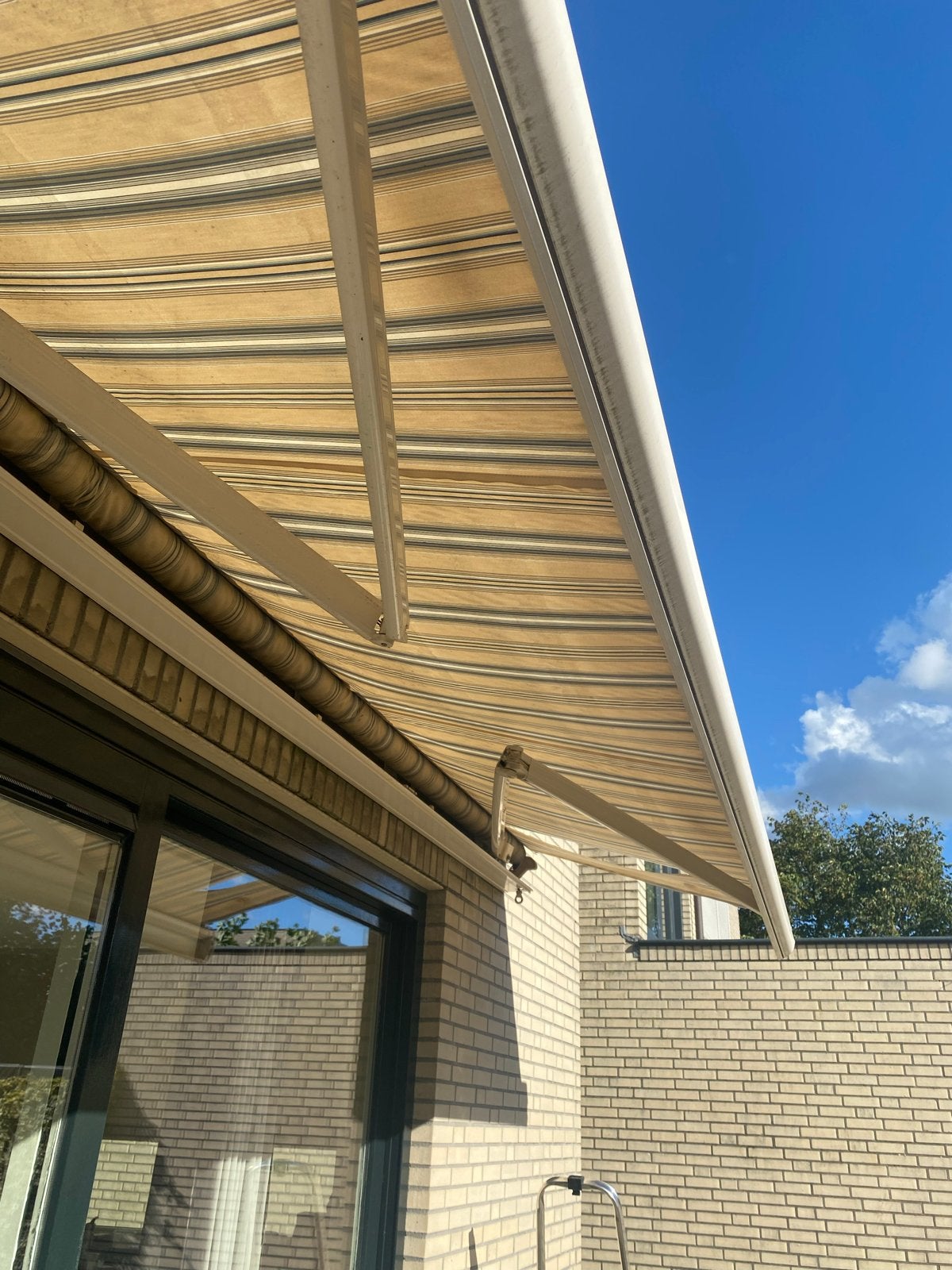Rolluik 4,5m breed, Tuin en Terras, Zonneschermen, Ophalen, Gebruikt, 450 cm of meer, Rolluik