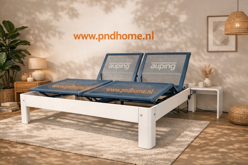 Auping Auronde 2000 180x200 Volledig Elektrisch, Verstelbaar, Wit, Tweepersoons, Auping Auronde 2000 bed Volledig Elektrisch