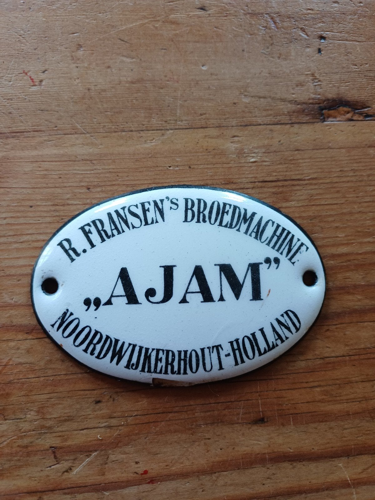 emaille bordje AJAM, Ophalen of Verzenden