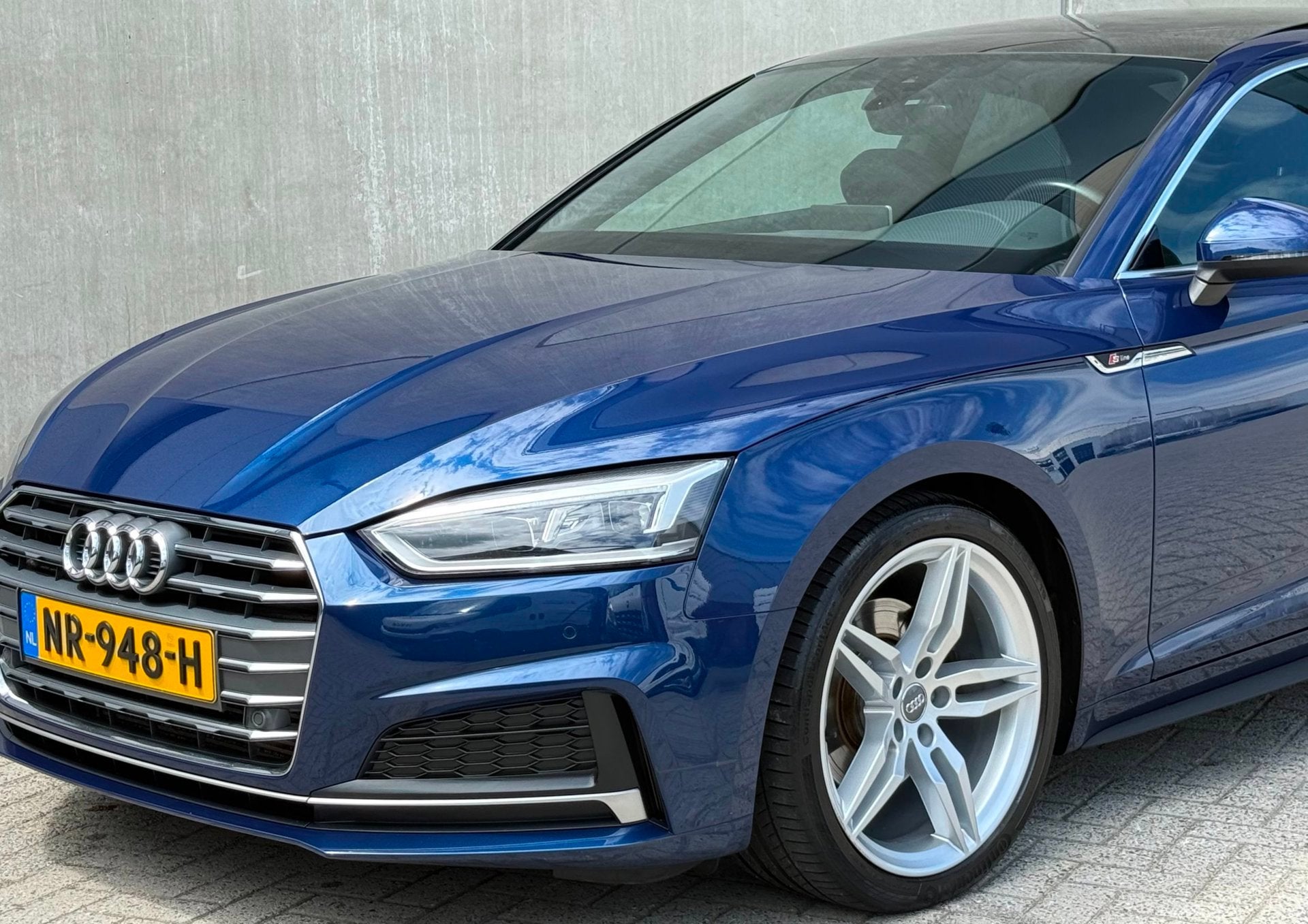 Audi A5 Coupé 2.0 TFSI ultra Launch Edi S 2017 Blauw PANO, Euro 6, 1984 cc, Leder en Stof, Origineel Nederlands