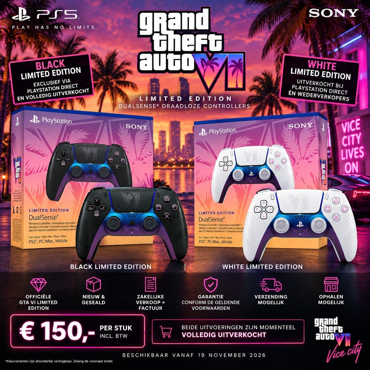 PlayStation 5 DualSense – Grand Theft Auto VI Limited Editio