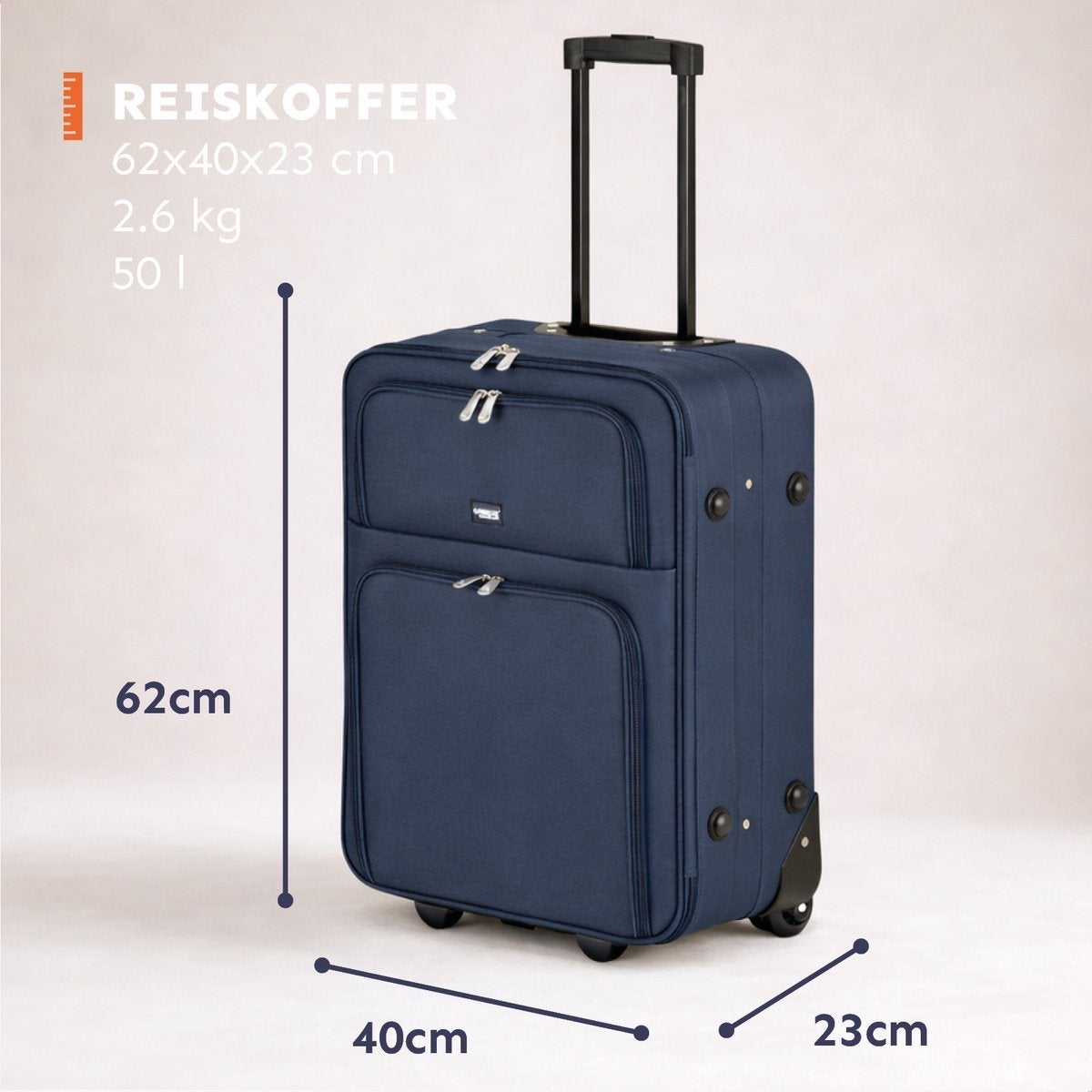 Princess Traveller Barcelona Reiskoffer - Donkerblauw - M, 40 tot 60 cm, 20 tot 30 cm, Blauw, Nieuw