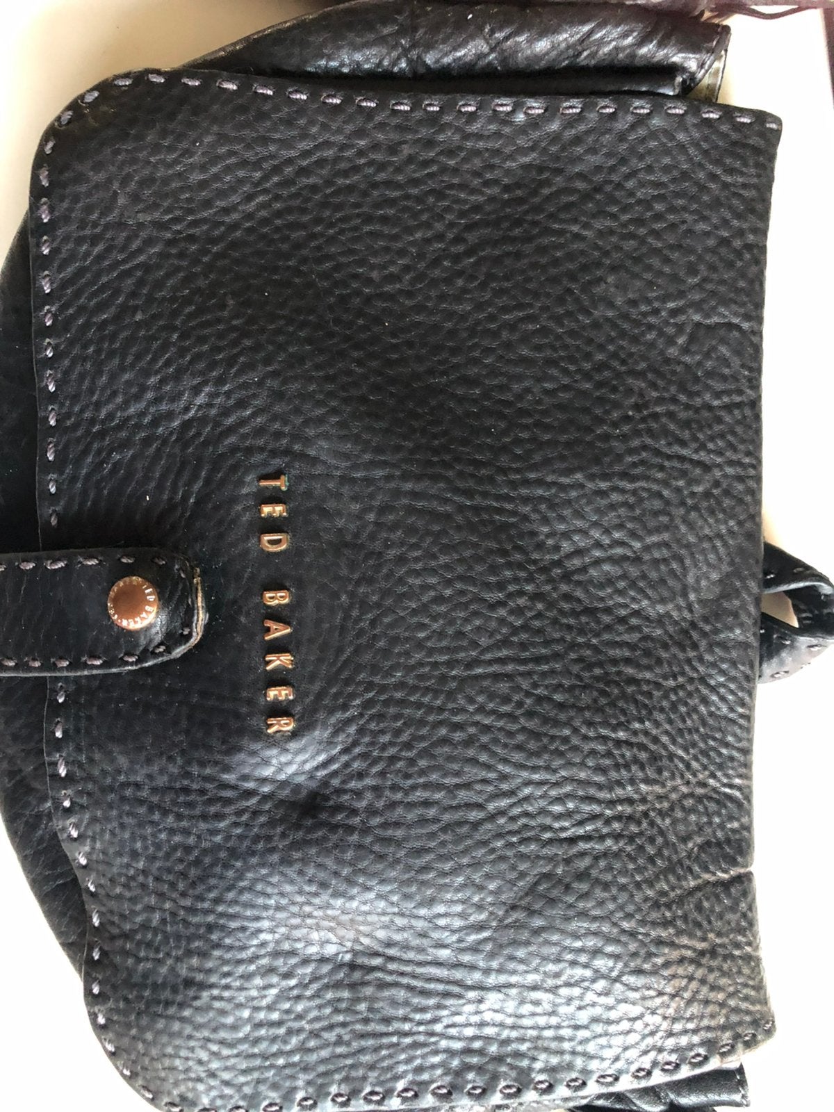 Te koop: leren tasje, Ted Baker, zwart, nieuwstaat, Ophalen of Verzenden, Zo goed als nieuw, Zwart