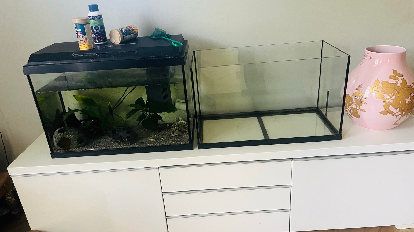 Aquarium 60 breed x 30 diep x 36 hoog, Ophalen, Gebruikt, Leeg aquarium
