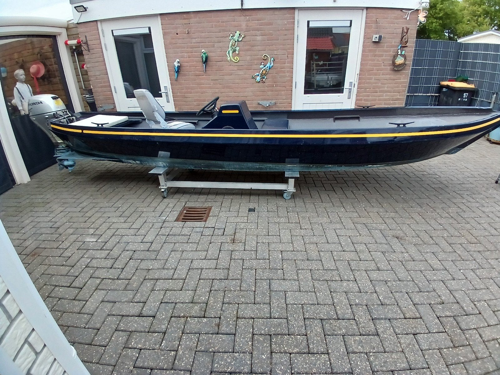 Polyester  Concol boot 570  met 15pk Honda, Watersport en Boten, Motorboten en Motorjachten, Overige merken, Gebruikt, 15 pk, Buitenboordmotor